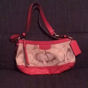 Tangerine/tan cross body